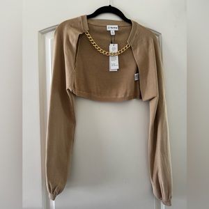 Gold Chain neck Shrug Cardigan